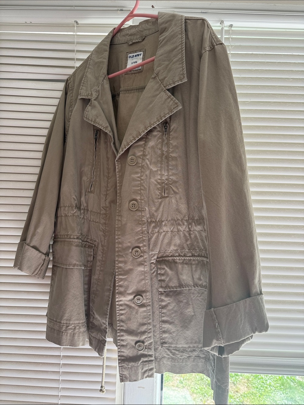 Old Navy Taupe Utility Jacket with Button Front
